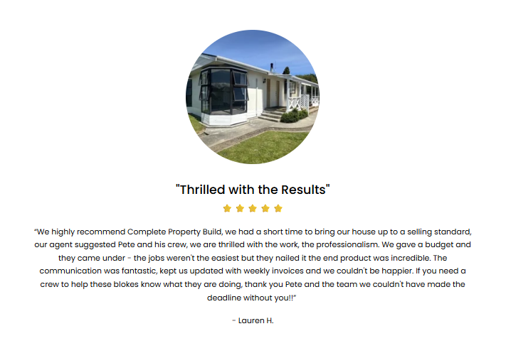 Complete Property Build customer testimonial